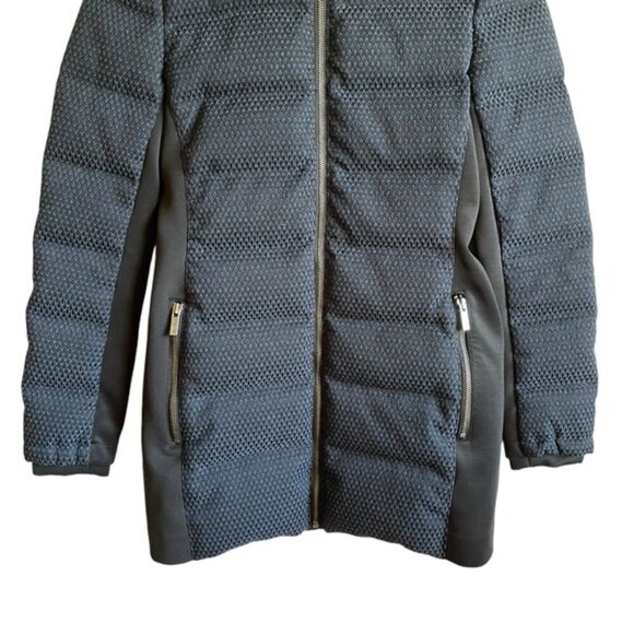 Zac Posen Fiona Puffer Jacket XS Blue Black Feather Down - Picture 4 of 16